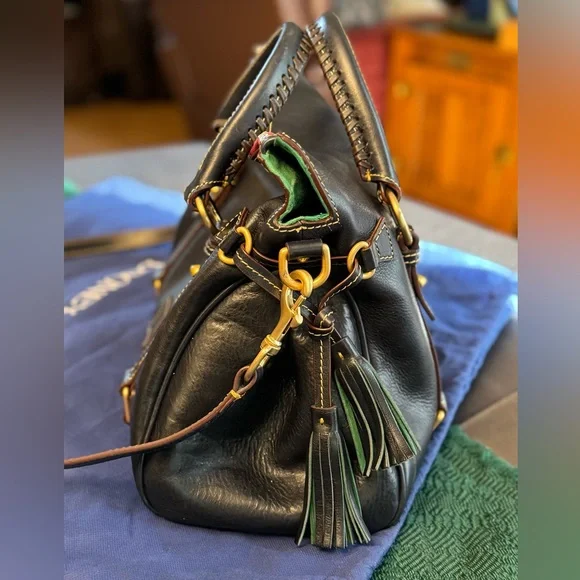 NWOT Dooney & Bourke Navy Florentine Leather Large Satchel - Picture 5 of 16